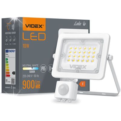 HALOGEN Lampa NAŚWIETLACZ LED 10W z CZUJNIKIEM RUCHU zewnętrzny BIAŁY Videx HALOGEN Lampa NAŚWIETLACZ LED 10W z CZUJNIKIEM RUCHU zewnętrzny BIAŁY Videx
