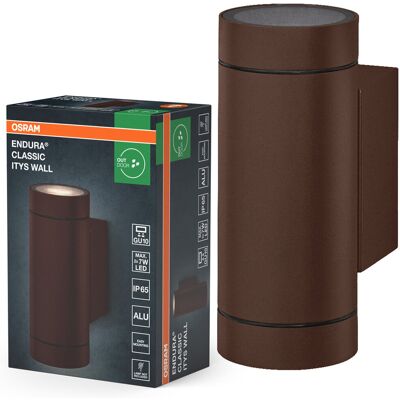 Kinkiet Ogrodowy Lampa Elewacyjna Zewnętrzna 2x GU10 Brązowy IP65 Endura Osram Kinkiet Ogrodowy Lampa Elewacyjna Zewnętrzna 2x GU10 Brązowy IP65 Endura Osram