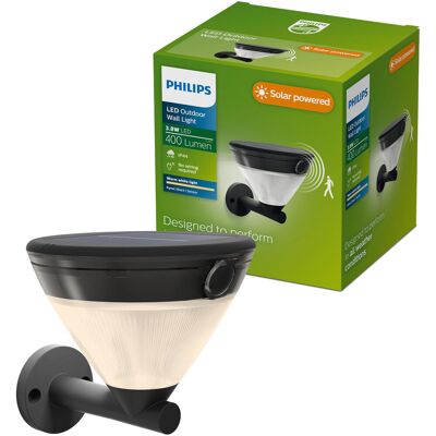 Kinkiet Ogrodowy PHILIPS Kyna Lampa Zewnętrzna Elewacyjna Solarny 3.8W 400lm 2700K Ciepła Barwa, IP44 Odporna na warunki atmosferyczne, Czarna, z Cz.. Kinkiet Ogrodowy PHILIPS Kyna Lampa Zewnętrzna Elewacyjna Solarny 3.8W 400lm 2700K Ciepła Barwa, IP44 Odporna na warunki atmosferyczne, Czarna, z Cz..