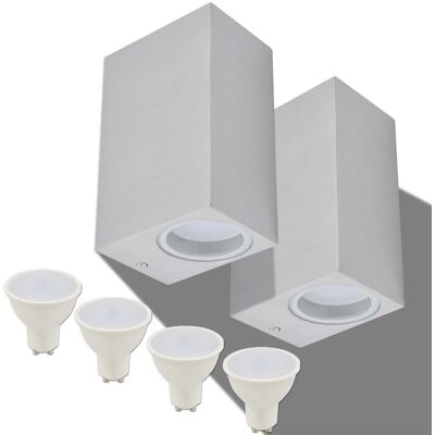 vidaXL Zestaw zewnętrznych lamp ściennych LED - Kwadratowe Up/Down - Lampy ścienne vidaXL Zestaw zewnętrznych lamp ściennych LED - Kwadratowe Up/Down - Lampy ścienne