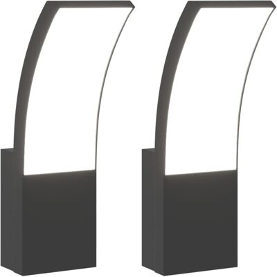 VMP Kinkiety zewnętrzne LED, 2 szt., czarne, odlewane aluminium VMP Kinkiety zewnętrzne LED, 2 szt., czarne, odlewane aluminium