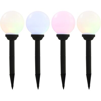 VMP Kuliste lampy solarne do ogrodu, 4 szt., LED, 15 cm, RGB VMP Kuliste lampy solarne do ogrodu, 4 szt., LED, 15 cm, RGB
