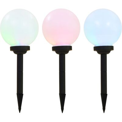 VMP Kuliste lampy solarne na zewnątrz, 3 szt., LED, 20 cm, RGB VMP Kuliste lampy solarne na zewnątrz, 3 szt., LED, 20 cm, RGB