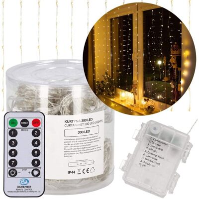 Springos Kurtyna Świetlna 300 Led Biały Ciepły Lampki Wewnętrzno-Zewnętrzne Springos Kurtyna Świetlna 300 Led Biały Ciepły Lampki Wewnętrzno-Zewnętrzne