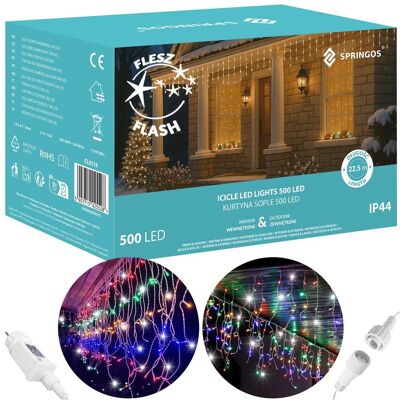 Kurtyna LED Springos z 500 LED - Wewnętrzna/Zewnętrzna Kurtyna LED Springos z 500 LED - Wewnętrzna/Zewnętrzna