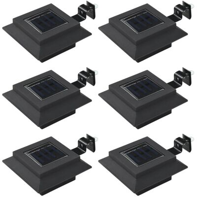 VMP Kwadratowe lampy solarne na zewnątrz, 6 szt, LED, 12 cm, czarne VMP Kwadratowe lampy solarne na zewnątrz, 6 szt, LED, 12 cm, czarne