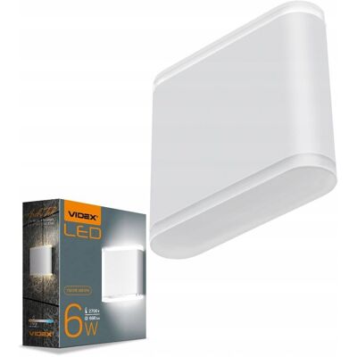Lampa kinkiet elewacyjna biała zewnętrzna Videx 560 lm 6W IP54 ciepła Lampa kinkiet elewacyjna biała zewnętrzna Videx 560 lm 6W IP54 ciepła