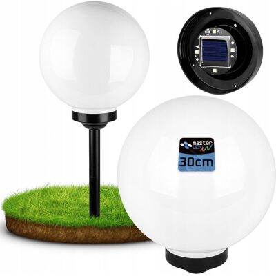 MasterLED,lvt Lampa Ogrodowa Kula Solarna Led Czujnik Zmierzchu 30cm Wbijana Naziemna Biała Mleczna Masterled MasterLED,lvt Lampa Ogrodowa Kula Solarna Led Czujnik Zmierzchu 30cm Wbijana Naziemna Biała Mleczna Masterled