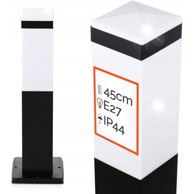 Interlook LAMPA OGRODOWA STOJĄCA 45cm ZEWNĘTRZNA SŁUPEK E27 KWADRATOWY CZARNY Interlook LAMPA OGRODOWA STOJĄCA 45cm ZEWNĘTRZNA SŁUPEK E27 KWADRATOWY CZARNY