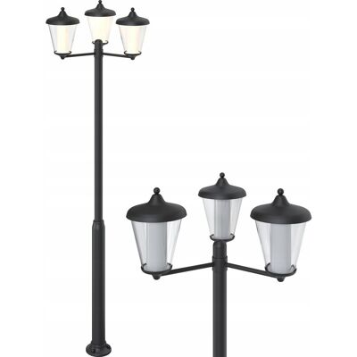 Lampa ogrodowa stojąca Latarnia LED GoodHome Haro 33W 3 x 1000lm 210cm Lampa ogrodowa stojąca Latarnia LED GoodHome Haro 33W 3 x 1000lm 210cm