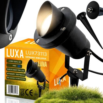 LUXA Lampa Ogrodowa Wbijana Reflektor Wbijany do LED GU10 Ogrodu przew 50cm IP65 LUXA Lampa Ogrodowa Wbijana Reflektor Wbijany do LED GU10 Ogrodu przew 50cm IP65