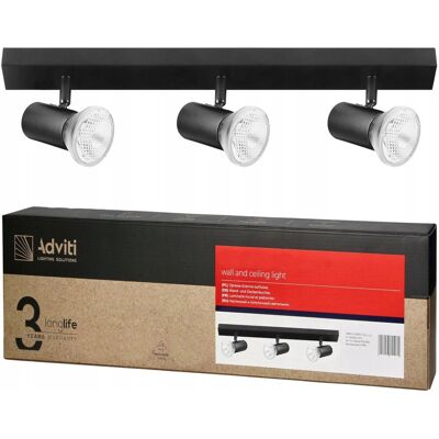 Adviti Lampa Ścienna Sufitowa Kinkiet LED 3x E27 Szyna Listwa Regulowana Ruchoma Adviti Lampa Ścienna Sufitowa Kinkiet LED 3x E27 Szyna Listwa Regulowana Ruchoma