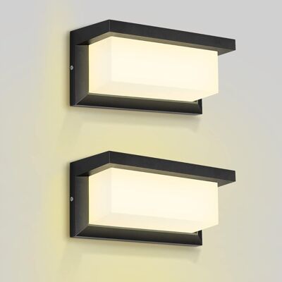 Inny producent Lampa ścienna zewnętrzna LED, 18 W, wodoszczelna kinkiet ciepła biel, 2 szt Inny producent Lampa ścienna zewnętrzna LED, 18 W, wodoszczelna kinkiet ciepła biel, 2 szt
