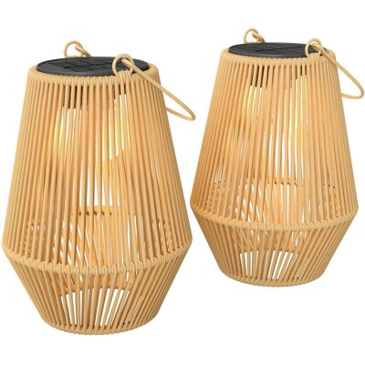 Lampa Solarna Outsunny Solar Floor Lamp, 2 Sztuki, Rattanowe Lampy Wiszące Z Czujnikiem Światła, Wodoodporna Lampa Solarna Ip44, Do Ogrodu, Balkonu,.. Lampa Solarna Outsunny Solar Floor Lamp, 2 Sztuki, Rattanowe Lampy Wiszące Z Czujnikiem Światła, Wodoodporna Lampa Solarna Ip44, Do Ogrodu, Balkonu,..