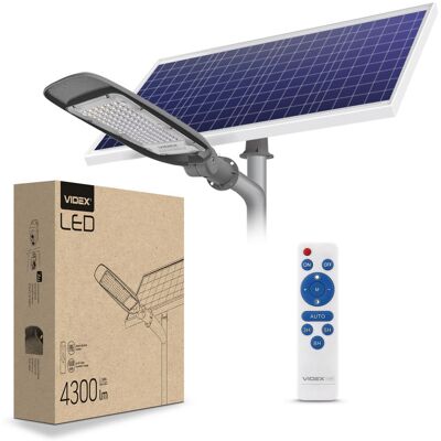 Lampa uliczna Videx LED zewnętrzna 4300lm IP65 + PANEL SŁONECZNY + PILOT Lampa uliczna Videx LED zewnętrzna 4300lm IP65 + PANEL SŁONECZNY + PILOT