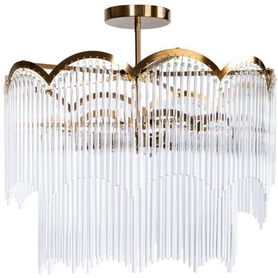 Eurofirany Lampa wisząca sufitowa Salma 60x55 biała złota Eurofirany Lampa wisząca sufitowa Salma 60x55 biała złota