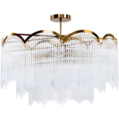 Eurofirany Lampa wisząca sufitowa Salma 80x60 biała złota Eurofirany Lampa wisząca sufitowa Salma 80x60 biała złota