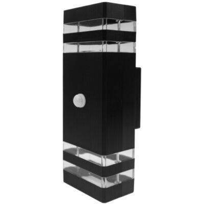 Ecolight Lampa Zewnętrzna LED Oprawa Elewacyjna Czujnik Ruchu PIR 2xGU10 IP44 CZARNA Ecolight Lampa Zewnętrzna LED Oprawa Elewacyjna Czujnik Ruchu PIR 2xGU10 IP44 CZARNA