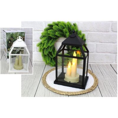 7&7 Lampion Latarnia Szkło-Plastik Led Z Trzema Świecami 25X15Cm Ae-7294 7&7 Lampion Latarnia Szkło-Plastik Led Z Trzema Świecami 25X15Cm Ae-7294
