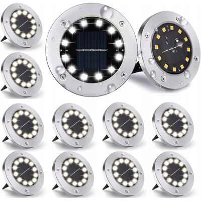Inny producent LAMPKI SOLARNE LED OGRODOWE GRUNTOWE DYSKI WBIJANE W ZIEMIĘ ZESTAW 12 SZTUK Inny producent LAMPKI SOLARNE LED OGRODOWE GRUNTOWE DYSKI WBIJANE W ZIEMIĘ ZESTAW 12 SZTUK
