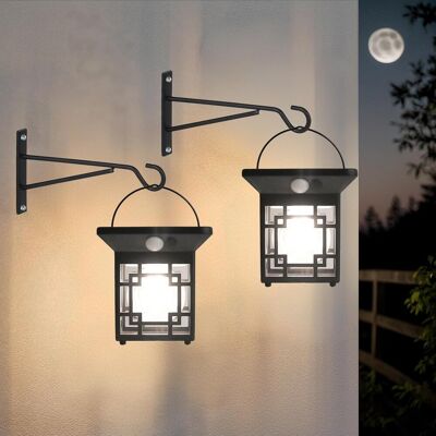 Inny producent Lampy Ścienne Solarne Wodoodporne z Czujnikiem Ruchu Zestaw 2 Czarne Inny producent Lampy Ścienne Solarne Wodoodporne z Czujnikiem Ruchu Zestaw 2 Czarne