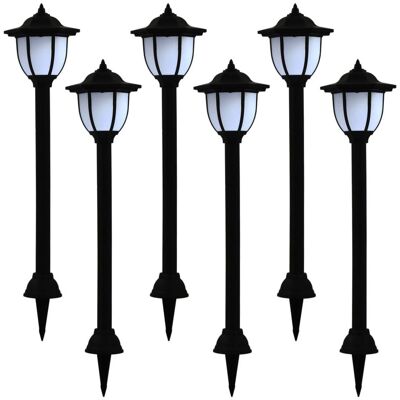 VMP Lampy solarne do ogrodu, 6 szt., LED, czarne VMP Lampy solarne do ogrodu, 6 szt., LED, czarne