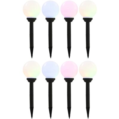 VMP Lampy solarne do ogrodu, 8 szt., LED, kuliste, 15 cm, RGB VMP Lampy solarne do ogrodu, 8 szt., LED, kuliste, 15 cm, RGB