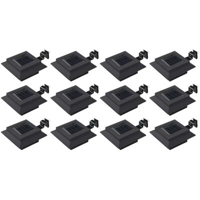 VMP Lampy solarne LED do ogrodu, 12 szt., kwadratowe, 12 cm, czarne VMP Lampy solarne LED do ogrodu, 12 szt., kwadratowe, 12 cm, czarne