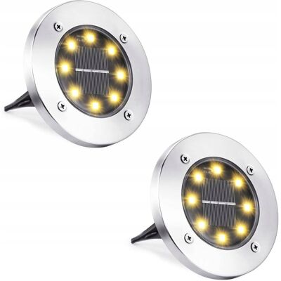 Inny producent LAMPY SOLARNE NAJAZDOWE 8 LED IP65 2 SZT. STAL NIERDZEWNA Inny producent LAMPY SOLARNE NAJAZDOWE 8 LED IP65 2 SZT. STAL NIERDZEWNA