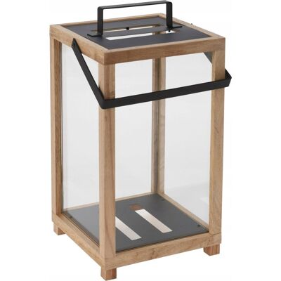 Koopman Latarnia Drewniana Brązowa Ogrodowa 43 Cm Koopman Latarnia Drewniana Brązowa Ogrodowa 43 Cm