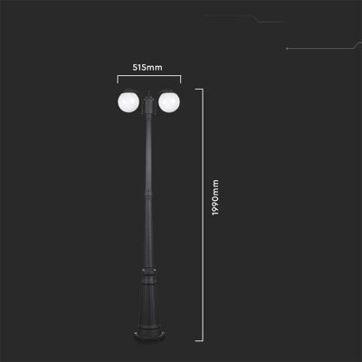 V-TAC VT-1232 Oświetlenie zewnętrzne - Lampa stojąca - E27 - IP44 - Czarny Mat - Model VT-1232 V-TAC VT-1232 Oświetlenie zewnętrzne - Lampa stojąca - E27 - IP44 - Czarny Mat - Model VT-1232
