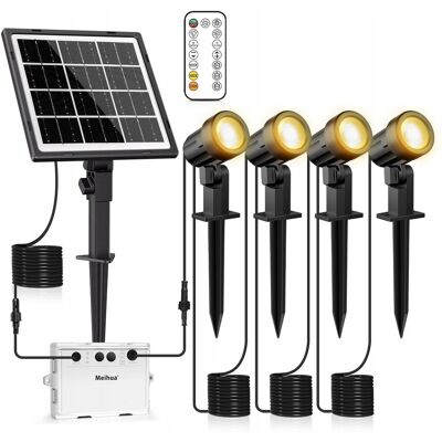 Inny producent MEIHUA Solarna Lampa LED Zewnętrzna IP66 Z Pilotem 4 Sztuki Inny producent MEIHUA Solarna Lampa LED Zewnętrzna IP66 Z Pilotem 4 Sztuki