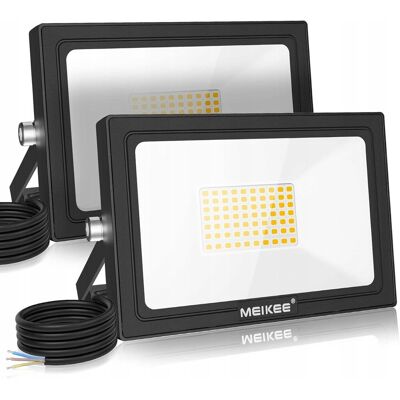 MEIKEE 2x Reflektor LED 60W 5200LM IP66 MOCNY! ciepła biel MEIKEE 2x Reflektor LED 60W 5200LM IP66 MOCNY! ciepła biel