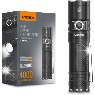 Inny producent MOCNA Taktyczna ręczna latarka LED VIDEX 4000Lm 5000K IP68 AKUM 20W 200m / VLF-A406 Inny producent MOCNA Taktyczna ręczna latarka LED VIDEX 4000Lm 5000K IP68 AKUM 20W 200m / VLF-A406
