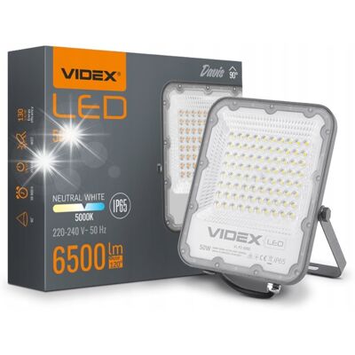 Videx Mocny NAŚWIETLACZ Lampa ZEWNĘTRZNA HALOGEN LED 50W 6500Lm 5000K IP65 Videx Mocny NAŚWIETLACZ Lampa ZEWNĘTRZNA HALOGEN LED 50W 6500Lm 5000K IP65