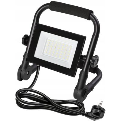 Naświetlacz LED NELI, przenośny, 30W, 2700lm, 6400K, IP65, czarny, GTV Naświetlacz LED NELI, przenośny, 30W, 2700lm, 6400K, IP65, czarny, GTV