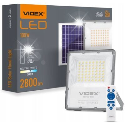 Naświetlacz solarny LED VIDEX 100W 2800lm 5000K Naświetlacz solarny LED VIDEX 100W 2800lm 5000K