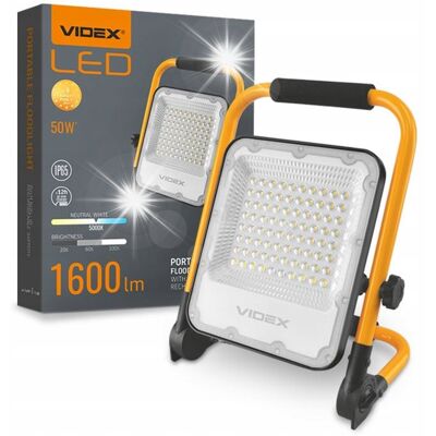 Videx Naświetlacz warsztatowy lampa HALOGEN na STOJAK-u LED 50W akumulator Videx Naświetlacz warsztatowy lampa HALOGEN na STOJAK-u LED 50W akumulator