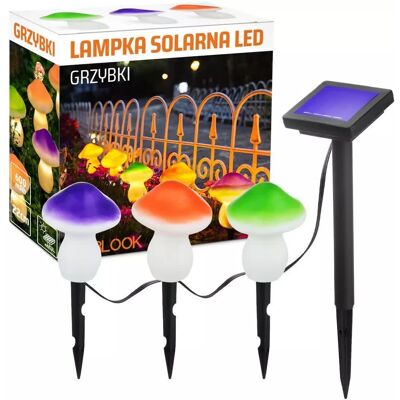 Interlook Ogrodowa lampa solarna LED Grzybki 3 szt 22 cm, 600 mAh FLD-19-W Interlook Ogrodowa lampa solarna LED Grzybki 3 szt 22 cm, 600 mAh FLD-19-W