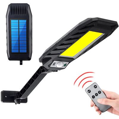 Interlook Ogrodowa lampa solarna LED z czujnikiem ruchu i zmierzchu IP65 120 diod LED COB Pilot IR LD-120COB-1S Interlook Ogrodowa lampa solarna LED z czujnikiem ruchu i zmierzchu IP65 120 diod LED COB Pilot IR LD-120COB-1S