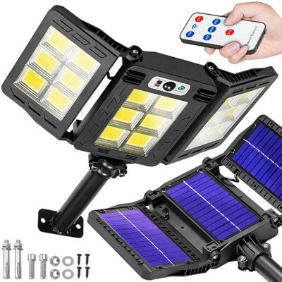Interlook Ogrodowa lampa solarna LED z czujnikiem ruchu i zmierzchu IP65 3 regulowane panele 360 diod LED COB Pilot IR LD-W786 Interlook Ogrodowa lampa solarna LED z czujnikiem ruchu i zmierzchu IP65 3 regulowane panele 360 diod LED COB Pilot IR LD-W786