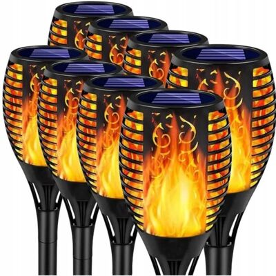 NTN OGRODOWA LAMPA SOLARNA POCHODNIA LATARNIA DO OGRODU LED 8 SZTUK NTN OGRODOWA LAMPA SOLARNA POCHODNIA LATARNIA DO OGRODU LED 8 SZTUK