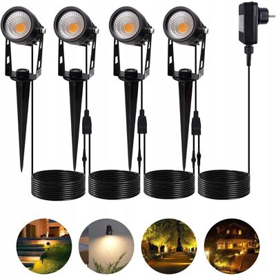 Inny producent Oświetlenie ogrodowe led zestaw 4 lamp ogrodowych wodoodporna IP65 4szt Inny producent Oświetlenie ogrodowe led zestaw 4 lamp ogrodowych wodoodporna IP65 4szt