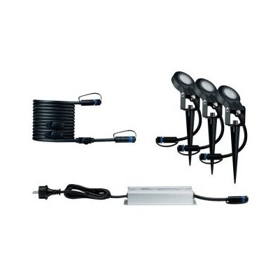 PAULMANN Outdoor Plug And Shine Spotlight Sting Zestaw Podstawowy Ip67 3000K 3X6W 24V Ściemniany PAULMANN Outdoor Plug And Shine Spotlight Sting Zestaw Podstawowy Ip67 3000K 3X6W 24V Ściemniany
