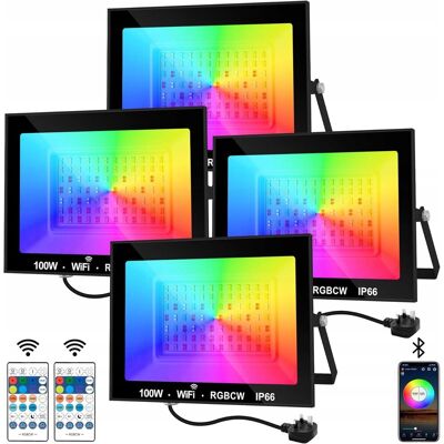 Inny producent Reflektory NATPOW RGB, reflektory LED 100 W, zmieniające kolor 4 SZTUKI Inny producent Reflektory NATPOW RGB, reflektory LED 100 W, zmieniające kolor 4 SZTUKI
