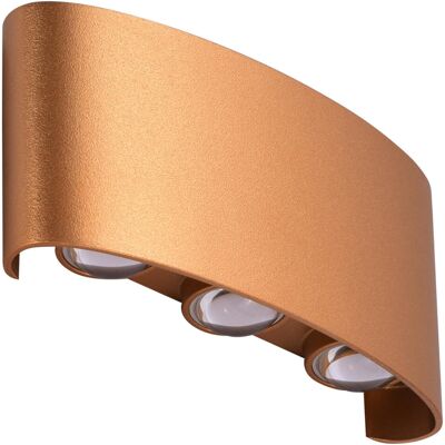 AZzardo Ścienna Lampa Złota Ginna Led 6W Metalowa Na Elewację AZzardo Ścienna Lampa Złota Ginna Led 6W Metalowa Na Elewację