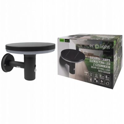 Ecolight SOLARNA LAMPA ELEWACYJNA OŚWIETLENIOWA KINKIET LED Z CZUJNIKIEM RUCHU IP44 Ecolight SOLARNA LAMPA ELEWACYJNA OŚWIETLENIOWA KINKIET LED Z CZUJNIKIEM RUCHU IP44