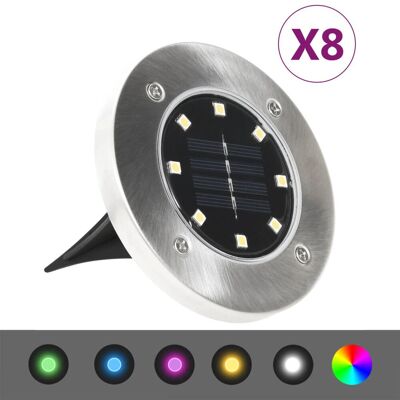 VMP Solarne lampy gruntowe LED, 8 szt., kolory RGB VMP Solarne lampy gruntowe LED, 8 szt., kolory RGB