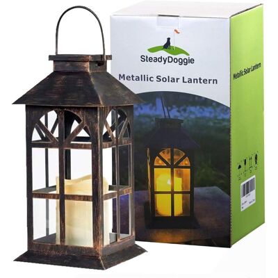 Inny producent SteadyDoggie Solarna latarnia ogrodowa LED brązowa Inny producent SteadyDoggie Solarna latarnia ogrodowa LED brązowa