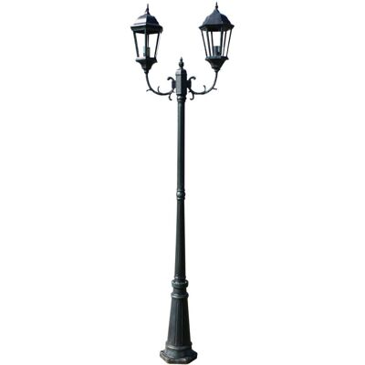 VMP Stojąca lampa ogrodowa 2-ramienna, 230 cm, ciemnozielona/czarna VMP Stojąca lampa ogrodowa 2-ramienna, 230 cm, ciemnozielona/czarna